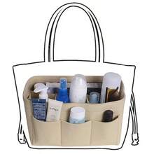 Fashion Women Bag Cosmetic Bags And Make Up Organizer Felt Insert Bag For Handbag Felt Cloth Inner Bag Fits Various Brand Bags - Burgundy - View 8