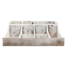 kangten Wood Spice Rack Kitchen Organizer Spice Organizer With 9 Compartments Seasoning Holder Salt Organizer - White - View 4