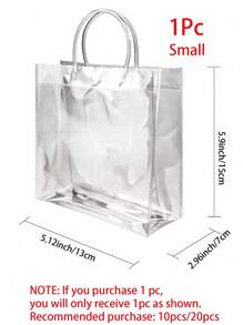 20 个带手柄的大号透明礼品袋，重型可重复使用透明 PVC 礼品袋，带手柄，派对，婚礼回礼，购物袋透明礼品袋，情人节礼品包装袋，婚礼派对礼品袋，花袋，母亲节礼物，礼物，新娘送礼会，毕业季礼物（7.87 英寸 X 7.87 英寸 X 3.15 英寸） - 彩色 - 查看 13