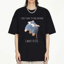 Y Ratatouille I Don't Want To Cook AnymoreI Want To DIE T Casual Funny Meme Gift Cringy T-S  Wo Short Sve - màu đen - Xem 1