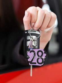 个性化亚克力流苏钥匙扣 | 年龄和姓名 | 礼物 | 周年纪念 | 生日/纪念日 | 适合赠送给老师、朋友、家人、婚礼、派对等场合。这款个性化亚克力钥匙扣是情人节、周年纪念日和婚礼的完美礼物。材质：不锈钢，颜色：彩色，风格：可爱、俏皮、趣味、卡哇伊、千禧风、时尚、男女皆宜 - 彩色 - 查看 7