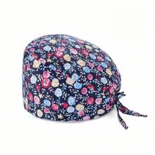 1 pieza Gorra de trabajo con estampado digital para mujeres/Gorra de enfermera, antibacteriana y antipolvo, adecuada para enfermeras, profesionales de belleza, amas de casa y personal de limpieza en instituciones médicas