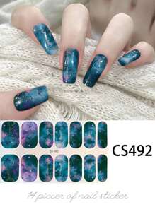 14pcs Self-Adhesive Nail Polish Strips, Marble Pattern Full Wrap Nail Art Stickers, Hot Stamping Stripes Marble Nail Art, Waterproof And Long-Lasting Easy To Use, Suitable For Ladies Women, Party Casual Scene Nails Nail Supplies - Follow Your Heart - View 13