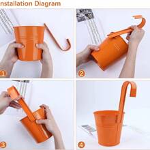 20pcs Hanging Metal Flower Bucket Plant Pot - Multicolor - View 8