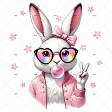 1pc/2pcs/3pcs Easter Rabbit Bunny Patches Pattern Iron On Transfer Stickers For T-Shirts Sweatshirts Jeans Bag Clothing Accessories Masks Jeans And Backpacks Hats Pillows - Washable And Long-Lasting
