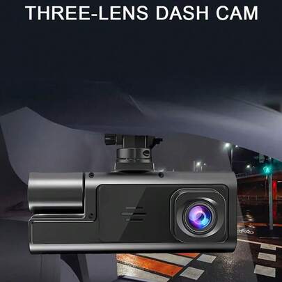 3-Channel Dash Cam, 1080P HD Car DVR Camera With 170° Wide Angle, Night Vision, Compact Vehicle Recorder, 24-Hour Parking Monitor, Loop Recording, G-Sensor,Parking Surveillance, Portable Device, Highquality Lens, Night Vision Capable, Rideshare Drivers