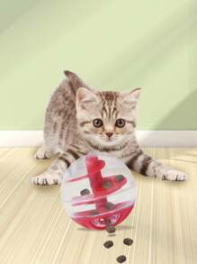 1 pieza Dispensador de comida en forma de bola espiral, juguete interactivo de alimentación lenta para gatos