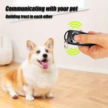 全新宠物训练响片套装，带彩色响片，训练响片适用于狗、猫、马、鸟、海豚、牛、山羊、兔子和其他宠物，宠物响片 + 口哨训练口哨带钥匙扣（浅蓝色、粉色、黑色）