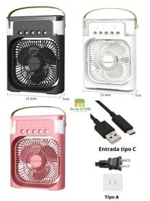 3 en 1 Ventilador, Humificador y Difusor, Ventilador Con Humificador, Portatil con 5 Difusores Luces LED, Ventilador Para Verano, Ideal Para la Oficina, Habitacion, Sala de Estar, Aire Acondicionado, Ventiladores con Humificador FS-1121 - Negro - Ver 5
