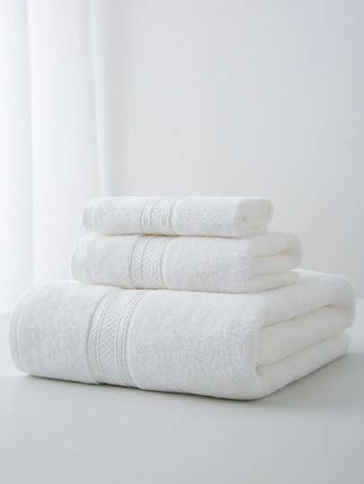 1pc Towel Set, Minimalist Design, Lightweight & Thin, Oversized Rectangle 86*160cm Bath Towel, 40*76cm Face Towel, 34*34cm Handkerchief, Quick-Drying, Absorbent, Soft, Colorfast, Suitable For Bathroom, Hotel, Gym, Travel, Holiday Gift, Beach Shower Towels For Beaty Salon, Hotel Sports, Home Essentials, Towel, Skin Care