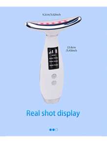 7 Color Led Face Facial Lifting Device Neck Massager For Skin Care Routine At Home, Easy To Use - White - View 7