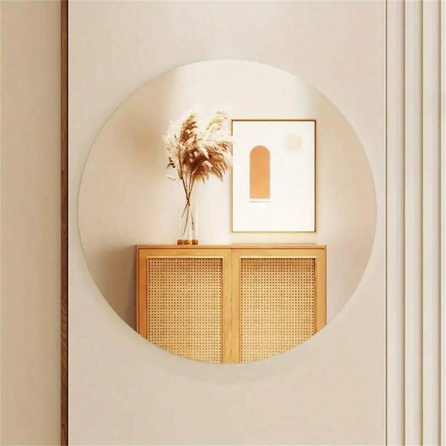 4pcs Contemporary Circular Wall Mirrors, Multi-Functional Home Decor - Clear - View 1