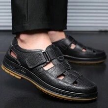 Men's Outdoor Casual Hollow Leather Sandals, Summer