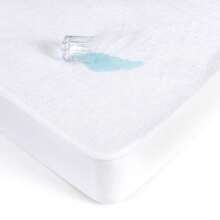 Farfallarossa Waterproof Cotton Mattress Protector, Soft Terry Fitted Mattress Cover, Hypoallergenic, Dust Mite Resistant, And Antibacterial, White - White - View 2