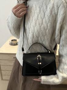 Cinturón con flecha de moda para mujer, Bolso de hombro estilo coreano 2025, Bolso bandolera pequeño y cuadrado de color liso para Instas