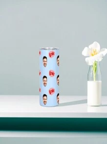 1 pieza Botella de agua personalizada de 600ml/20oz, taza personalizada con foto, taza de café de carro, taza recta portátil. Taza personalizada resistente al calor. Regalo para familia, amigos, parejas. San Valentín, Año Nuevo, Vacaciones, Regalos de Boda.