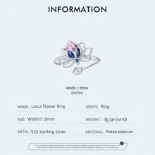 bamoer 1 Pc 925 Sterling Silver Lotus Adjustable Ring Encouragement Lotus Flower Open Wrap Ring Inspirational Jewelry Gift For Women - SCR984-e - View 8