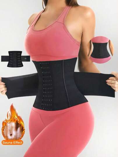 1 件装女士腹部控制压缩腰带，强力网状透气瘦身腰带，适用于瑜伽和健身