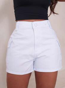 MILLE MODAS SHORT CARGO JEANS WOMEN - White - View 2