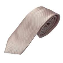Premium Solid Plain Striped Slim Twill Tie - Baby Pink - View 2