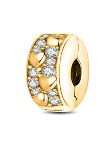 1 Hạt cườm lấp lánh đơn giản thời trang bằng bạc Sterling 925 dành cho vòng tay, vòng tay nữ, đồ trang sức tự làm và trang trí trang phục hàng ngày phù hợp cho bé gái, vật dụng thiết yếu cho trường học - Vàng - Xem 3