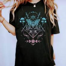 Goblincore Clothing Goblincore  Cottage Core  Musoom  Moth  Witchy Clothes Insect  Occult  Soft Goth Clothes - Black - View 1