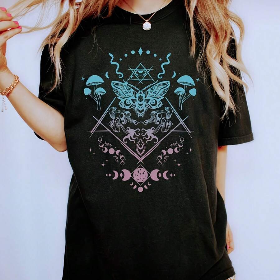Goblincore Clothing Goblincore  Cottage Core  Musoom  Moth  Witchy Clothes Insect  Occult  Soft Goth Clothes - Black - View 1