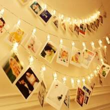 1pack 10/20/30/40 LED Clamp Photo String Light Battery Powered Bedroom Decorative Atmosphere Lamp For Home Wall Hanging Pictures Cards Tree Wedding Party Decoration
