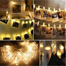 1pack 10/20/30/40 LED Clamp Photo String Light Battery Powered Bedroom Decorative Atmosphere Lamp For Home Wall Hanging Pictures Cards Tree Wedding Party Decoration