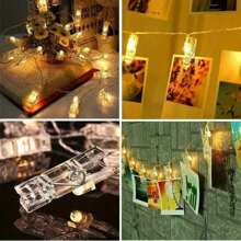 1pack 10/20/30/40 LED Clamp Photo String Light Battery Powered Bedroom Decorative Atmosphere Lamp For Home Wall Hanging Pictures Cards Tree Wedding Party Decoration