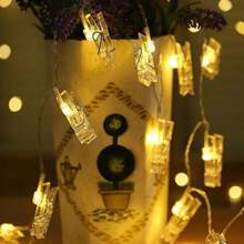 1pack 10/20/30/40 LED Clamp Photo String Light Battery Powered Bedroom Decorative Atmosphere Lamp For Home Wall Hanging Pictures Cards Tree Wedding Party Decoration