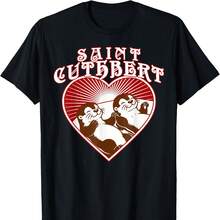 St Cuthbert Catholic Saint Scotland Otters Holding Hands T-Shirt - Black - View 1