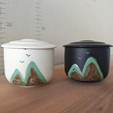 وعاء خزفي محمول صغير السعة لتخزين أوراق الشاي 160مل، وعاء تخزين أوراق الشاي، حاوية محكمة الإغلاق للفول القهوة