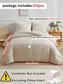 Juego de edredón de 2/3 piezas de poliéster suave, juego de ropa de cama con estilo bohemio minimalista y de moda, adecuado para todas las estaciones (1 edredón + 1/2 funda de almohada)