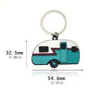 2pcs Women's Vintage RV Keychain, Camping World RV Pendant Keychain Car Accessories Bag Charm School Letter Cute Goth Y2k Halloween Accessories Teachers Day Christmas Gift Ideas Bag Accessories Lanyards With Id Holder Car Accessories Bag Charms - Blue and White - View 6