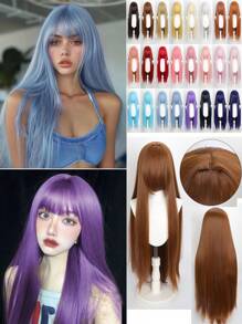 YEWELL Tóc giả thẳng dài 95cm (38 inch) có mái, chất liệu sợi tổng hợp chịu nhiệt, tự nhiên và mềm mại, phù hợp cho hóa trang nữ, sử dụng hàng ngày, trông rất thật và tự nhiên, là món quà lý tưởng cho các bữa tiệc, Giáng sinh, sinh nhật. Có các màu: Đỏ, Trắng, Vàng, Xanh lá cây, Cam, Hồng, Xanh dương, Đen. - Nhiều màu - Xem 2