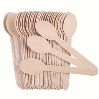 Restaurant Disposable Wooden Spoon, 6.3 Inch Wooden Craft Spoon, Dessert Spoon, Sample Wooden Spoon, Party Spoon, Cake Spoon Chocolate Mixer