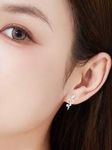 S925纯银旋转蛇耳钉，蛇年吉祥，新年礼物，情人节礼物，百搭优雅耳环