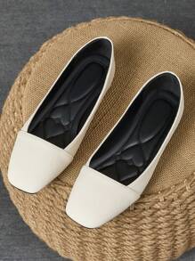 WHDXY 女士软底方头平底鞋，舒适防滑一脚蹬鞋黑色工作办公鞋，酒红色复古玛丽珍鞋，春秋季