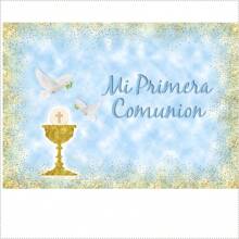 自定义名称自定义洗礼背景横幅金色圣杯天使十字架绿叶设计适用于洗礼派对、保佑上帝、我的第一个、家庭聚会背景装饰横幅、派对用品、肖像摄影背景道具乙烯基个性化 - 彩色 - 查看 19