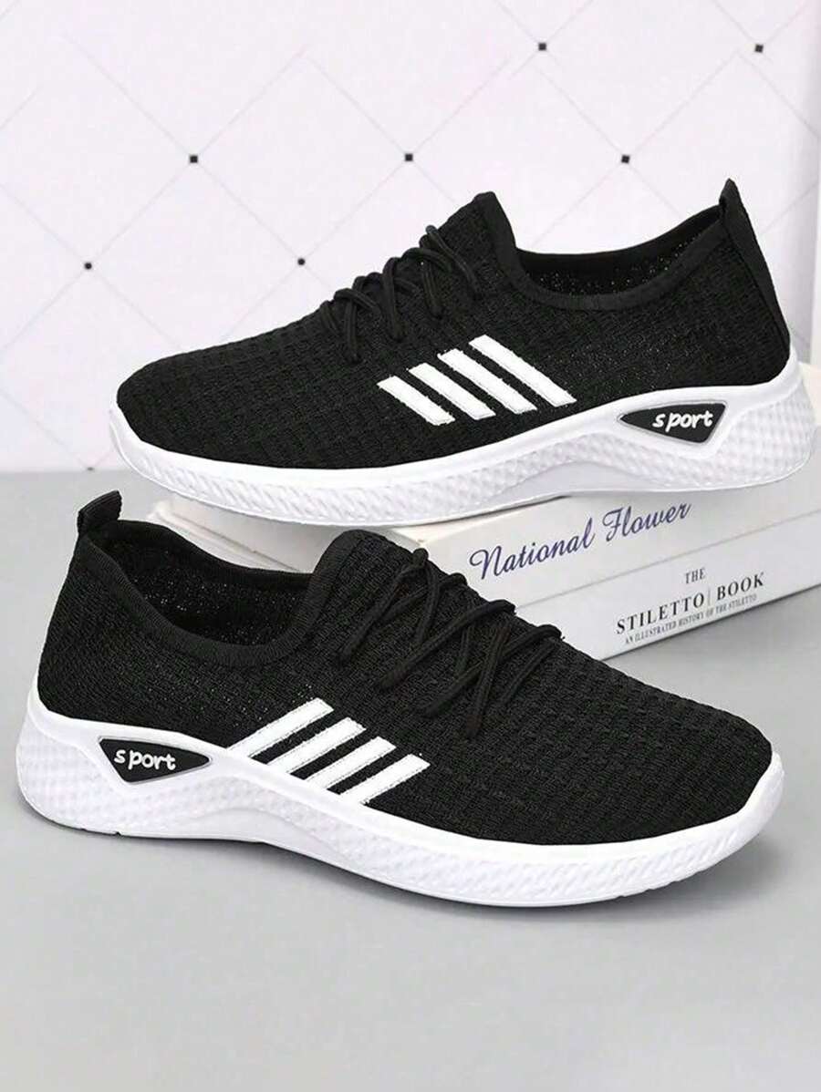 Women's Breathable Sports Tennis Shoes, Lightweight And Comfortable Women's Sports Shoes, Casual Women's Shoes, Suitable For Daily Wear, Sports - 黑色 - 查看 1