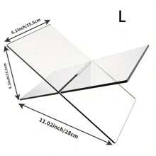 1pc X-Shaped Transparent Book Bracket, Acrylic Reading Bookshelf,Reading Music Album Book Display Rack, White Black Book Holder, Household Display Stand, Suitable For Library, Recipe, Music Album, And Various Book Reading And Placement Cookbook Stand Kitchen Counter Decor