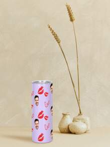 1 pieza Botella de agua personalizada de 600ml/20oz, taza personalizada con foto, taza de café de carro, taza recta portátil. Taza personalizada resistente al calor. Regalo para familia, amigos, parejas. San Valentín, Año Nuevo, Vacaciones, Regalos de Boda.