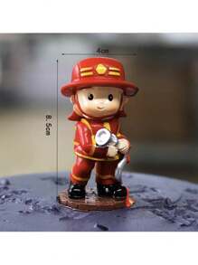 1pc Firefighter Cake Decoration Ornament Fire Extinguisher Water Gun Fire Truck Aerial Rescue Vehicle Baking Birthday Ornament Cake Decoration Inserts