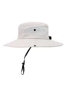 1 件儿童马尾辫太阳帽宽边防紫外线适合 3-8 岁女孩沙滩渔夫帽