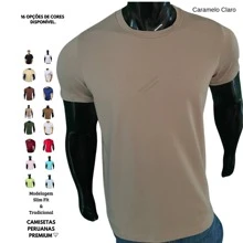 Premium Basic T-Shirts Made Of Peruvian Fabric With Smooth Elastane, Slim Fit And Traditional Design. - 棕色 - 查看 2