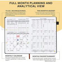 Budget Planner With Monthly Tabs,Large Size, Budgeting Journal And Budget Book To Control Your Money, Hardcover (Black)