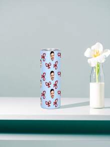 1 pieza Botella de agua personalizada de 600ml/20oz, taza personalizada con foto, taza de café de carro, taza recta portátil. Taza personalizada resistente al calor. Regalo para familia, amigos, parejas. San Valentín, Año Nuevo, Vacaciones, Regalos de Boda.