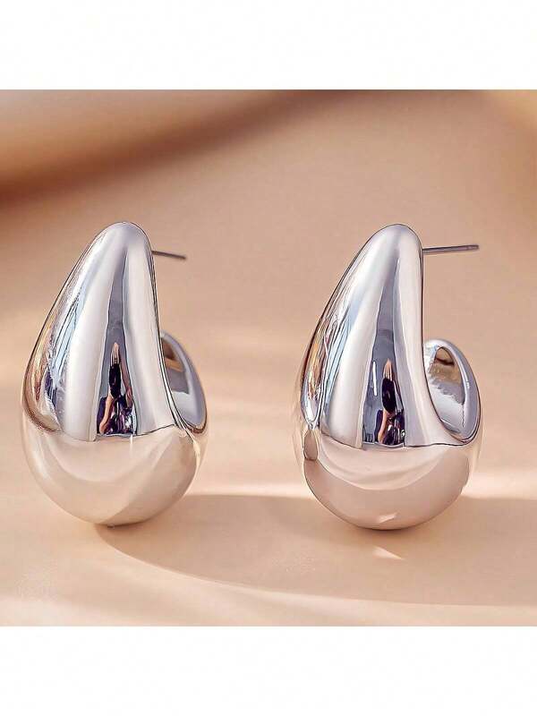 1 Pair New Acrylic Resin CCB Vacuum Gold Plated Earring Set