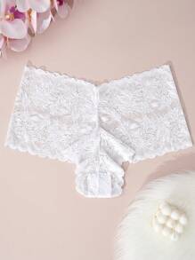 3 pezzi Set di biancheria intima sexy con dettagli in pizzo, taglia comoda, traspirante ed elastica, lingerie sexy per donne - Multicolore - Visualizzare 6